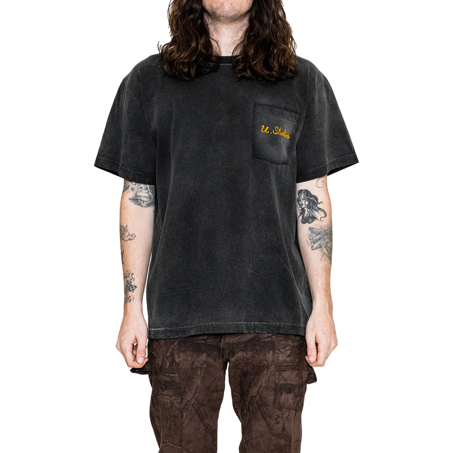 Uniform Chain Stitch Pocket Tee (Aged Black)